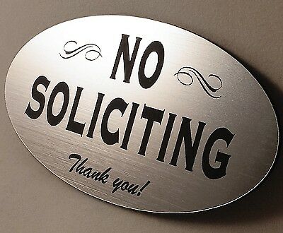 No Soliciting Home Door Plaque Sign - Laser Engraved Sign -choose Color